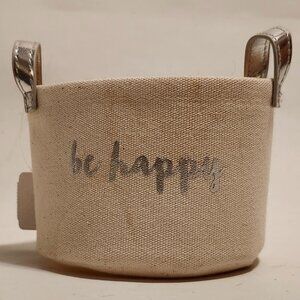 Retro Bath and Body Works be happy Gift Bag RARE Candle Holder Silver Handles
